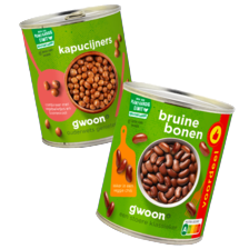 g'woon bruine bonen of kapucijners